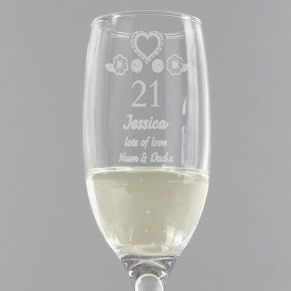 Personalised Birthday Craft Flute Glass